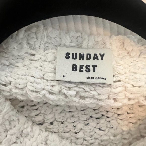 Sunday Best White Knit Sweater Small - Picture 2 of 2